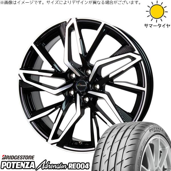 ブリヂストン ポテンザ アドレナリン RE004 215/45R18 ＋ クロノス CH-112 メタリックブラックポリッシュ 18インチ 7J +48 5H114.3P サマー・ホイール4本セット。1枚目。