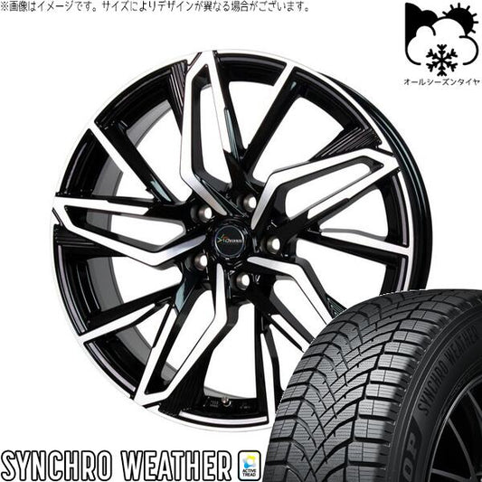 ダンロップ シンクロウェザー 225/55R19 ＋ クロノス CH-112 メタリックブラックポリッシュ 19インチ 7.5J +38 5H114.3P オールシーズン・ホイール4本セット。1枚目。