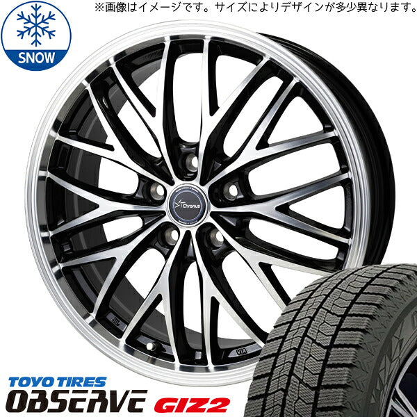 トーヨータイヤ OBSERVE 155/65R14 ＋ クロノス CH-113 メタリックブラックポリッシュ 14インチ 4.5J +45 4H100P スタッドレス・ホイール4本セット。1枚目。