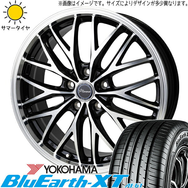 ヨコハマタイヤ ブルーアースXT AE61 225/60R17 ＋ クロノス CH-113 メタリックブラックポリッシュ 17インチ 7J +48 5H114.3P サマー・ホイール4本セット。1枚目。