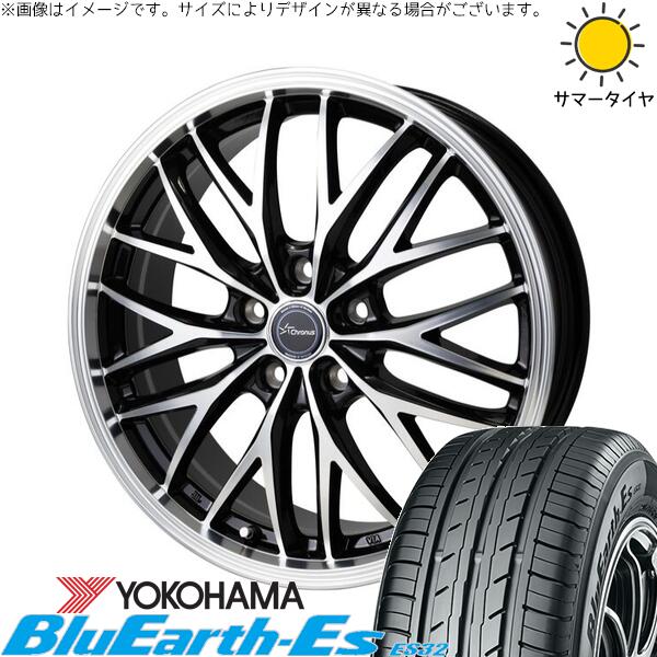 ヨコハマタイヤ ブルーアース ES32 225/60R17 ＋ クロノス CH-113 メタリックブラックポリッシュ 17インチ 7J +48 5H114.3P サマー・ホイール4本セット。1枚目。