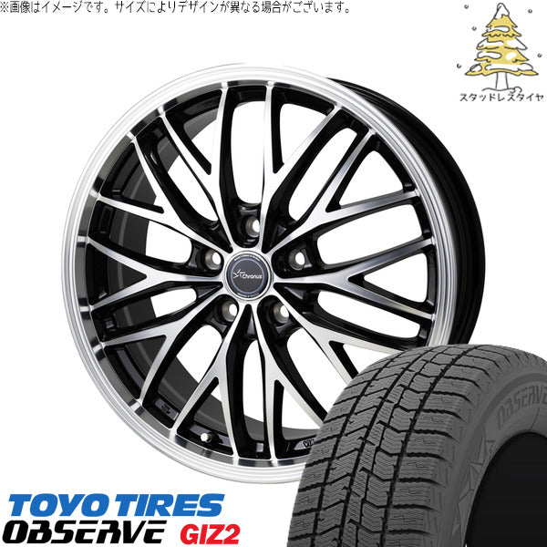 トーヨータイヤ OBSERVE 195/50R19 ＋ クロノス CH-113 メタリックブラックポリッシュ 19インチ 7J +48 5H114.3P スタッドレス・ホイール4本セット。1枚目。