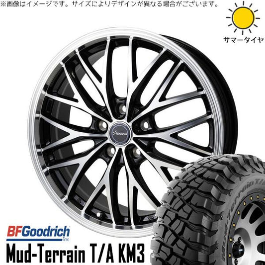 BFグッドリッチ マッドテレーン T/A KM3 245/65R17 ＋ クロノス CH-113 メタリックブラックポリッシュ 17インチ 7J +38 5H114.3P サマー・ホイール4本セット。1枚目。