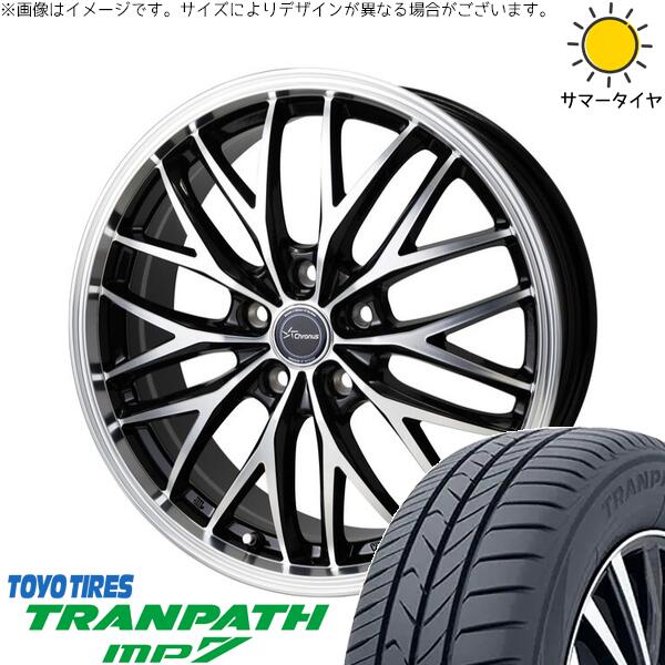 トーヨータイヤ トランパス MP7 215/50R17 ＋ クロノス CH-113 メタリックブラックポリッシュ 17インチ 7J +48 5H114.3P サマー・ホイール4本セット。1枚目。