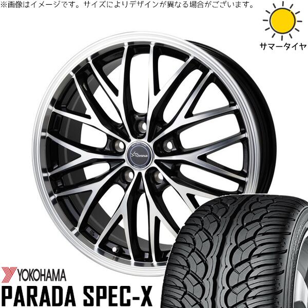 ヨコハマタイヤ パラダ Spec-X PA02 235/60R18 ＋ クロノス CH-113 メタリックブラックポリッシュ 18インチ 8J +42 5H114.3P サマー・ホイール4本セット。1枚目。