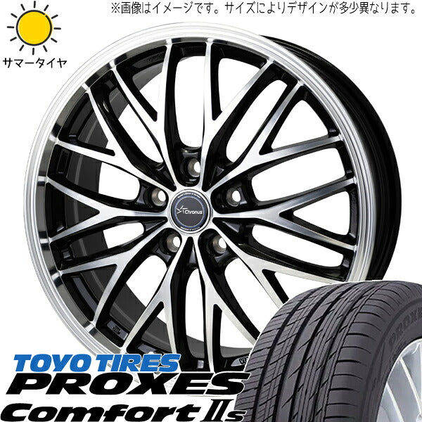 トーヨータイヤ プロクセス コンフォート2S 225/40R18 ＋ クロノス CH-113 メタリックブラックポリッシュ 18インチ 7J +53 5H114.3P サマー・ホイール4本セット。1枚目。