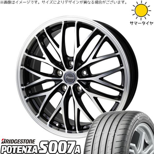 ブリヂストン ポテンザ S007A 225/40R18 ＋ クロノス CH-113 メタリックブラックポリッシュ 18インチ 8J +42 5H114.3P サマー・ホイール4本セット。1枚目。
