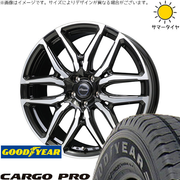 グッドイヤー カーゴプロ 155/80R14 ＋ クロノス CH-114 ブラックポリッシュ 14インチ 5J +38 4H100P サマー・ホイール4本セット。1枚目。
