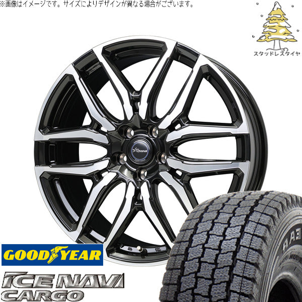 グッドイヤー アイスナビカーゴ 155/80R14 ＋ クロノス CH-114 ブラックポリッシュ 14インチ 5J +38 4H100P スタッドレス・ホイール4本セット。1枚目。