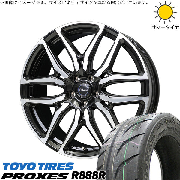 トーヨータイヤ プロクセス R888R 195/50R16 ＋ クロノス CH-114 ブラックポリッシュ 16インチ 6J +45 4H100P サマー・ホイール4本セット。1枚目。