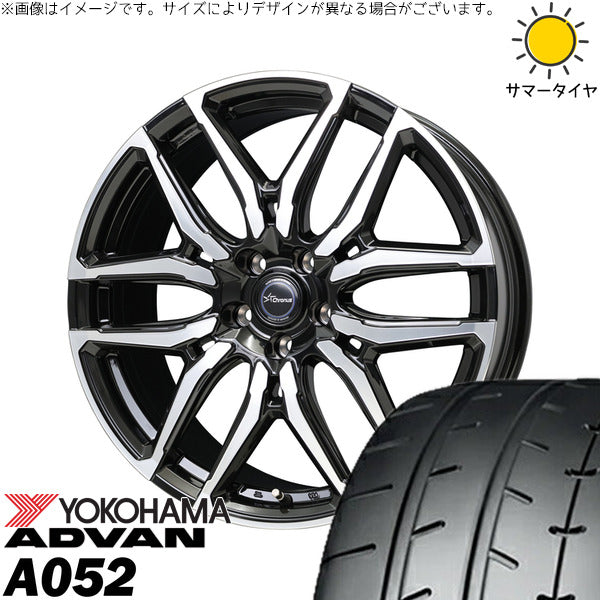 ヨコハマタイヤ アドバン A052 225/40R18 ＋ クロノス CH-114 ブラックポリッシュ 18インチ 7J +38 5H114.3P サマー・ホイール4本セット。1枚目。