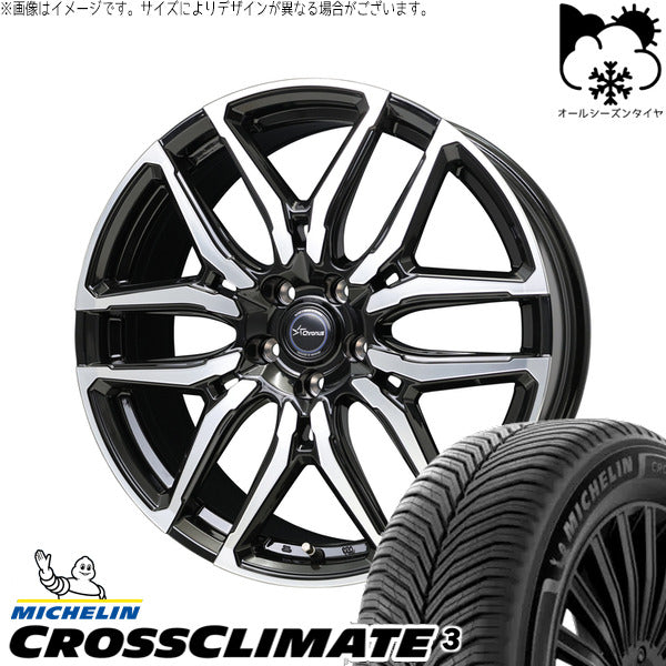 ミシュラン CROSSCLIMATE 3 225/65R17 ＋ クロノス CH-114 ブラックポリッシュ 17インチ 7J +55 5H114.3P オールシーズン・ホイール4本セット。1枚目。