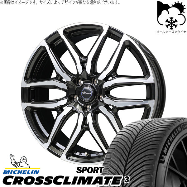 ミシュラン CROSSCLIMATE 3 SPORT 215/40R18 ＋ クロノス CH-114 ブラックポリッシュ 18インチ 7J +38 5H114.3P オールシーズン・ホイール4本セット。1枚目。