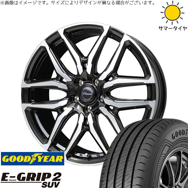 グッドイヤー エフィシェントグリップ2 SUV 225/55R18 ＋ クロノス CH-114 ブラックポリッシュ 18インチ 8J +42 5H114.3P サマー・ホイール4本セット。1枚目。