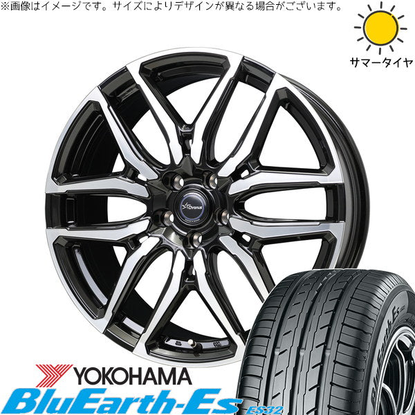 ヨコハマタイヤ ブルーアース ES32 215/50R17 ＋ クロノス CH-114 ブラックポリッシュ 17インチ 7J +38 5H114.3P サマー・ホイール4本セット。1枚目。