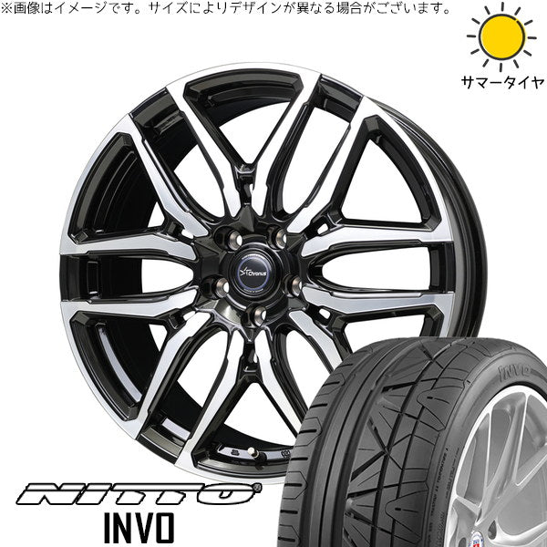 ニットー インボ 225/45R19 ＋ クロノス CH-114 ブラックポリッシュ 19インチ 7J +38 5H114.3P サマー・ホイール4本セット。1枚目。