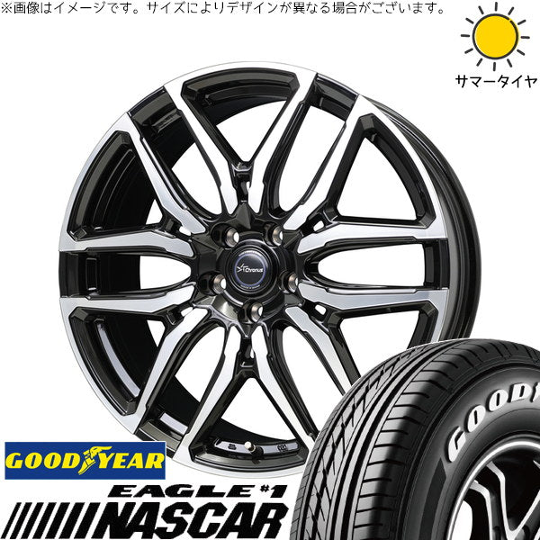 グッドイヤー イーグル ナスカー 215/60R17 ＋ クロノス CH-114 ブラックポリッシュ 17インチ 7J +38 5H114.3P サマー・ホイール4本セット。1枚目。