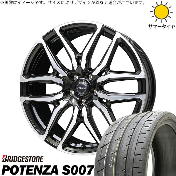 ブリヂストン ポテンザ S007 245/35R20 ＋ クロノス CH-114 ブラックポリッシュ 20インチ 8J +38 5H114.3P サマー・ホイール4本セット。1枚目。