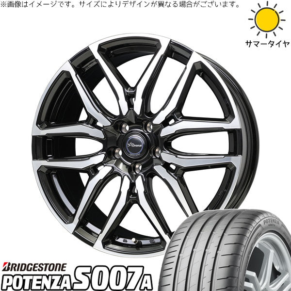 ブリヂストン ポテンザ S007A 235/50R18 ＋ クロノス CH-114 ブラックポリッシュ 18インチ 7J +38 5H114.3P サマー・ホイール4本セット。1枚目。
