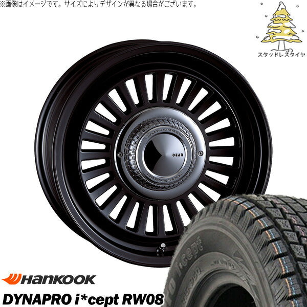 ハンコック ダイナプロ アイセプト RW08 175/80R16 ＋ ディーン カリフォルニア マットブラック 16インチ 5.5J +20 5H139.7P スタッドレス・ホイール4本セット。1枚目。