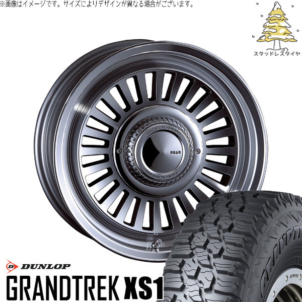 ダンロップ グラントレック XS1 215/70R16 ＋ ディーン カリフォルニア バーニッシュグレー 16インチ 5.5J +20 5H139.7P スタッドレス・ホイール4本セット。1枚目。