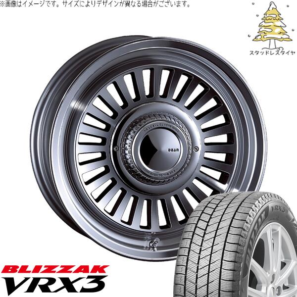 ブリヂストン ブリザック VRX3 215/70R16 ＋ ディーン カリフォルニア バーニッシュグレー 16インチ 6J -5 5H139.7P スタッドレス・ホイール4本セット。1枚目。