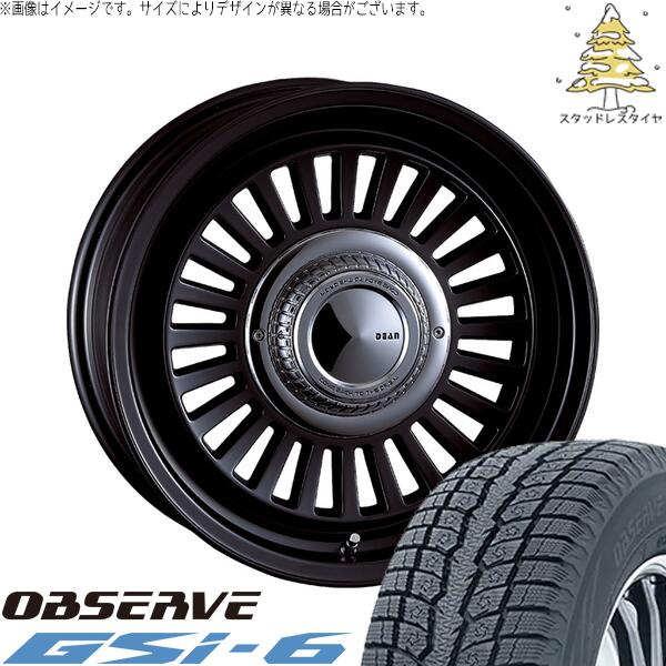 トーヨータイヤ オブザーブ Gsi-6 215/70R16 ＋ ディーン カリフォルニア マットブラック 16インチ 6.5J +38 6H139.7P スタッドレス・ホイール4本セット。1枚目。