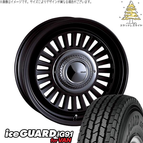 ヨコハマタイヤ アイスガード91 IG91 225/70R16 ＋ ディーン カリフォルニア マットブラック 16インチ 6J -5 5H139.7P スタッドレス・ホイール4本セット。1枚目。