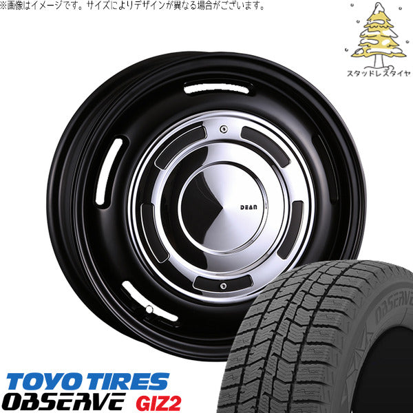 トーヨータイヤ OBSERVE 195/65R16 ＋ ディーン クロスカントリー マットブラック 16インチ 6J +42 4H100P スタッドレス・ホイール4本セット。1枚目。