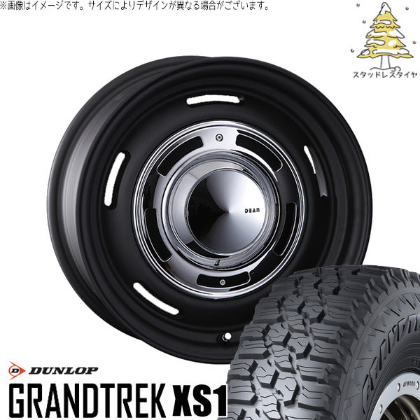 ダンロップ グラントレック XS1 215/70R16 ＋ ディーン クロスカントリー マットブラック 16インチ 6J -5 5H139.7P スタッドレス・ホイール4本セット。1枚目。