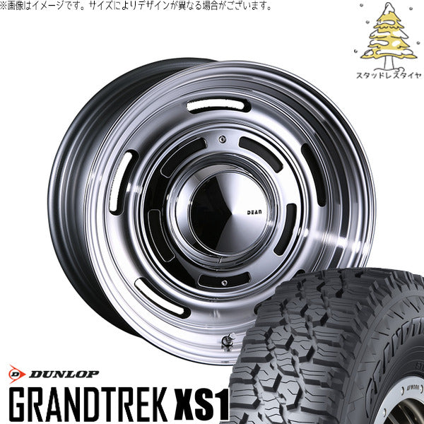 ダンロップ グラントレック XS1 215/70R16 ＋ ディーン クロスカントリー バーニッシュグレー 16インチ 6J -5 5H139.7P スタッドレス・ホイール4本セット。1枚目。