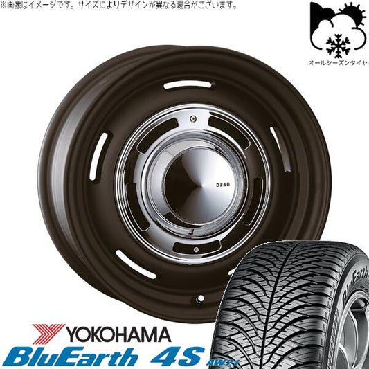 ヨコハマタイヤ ブルーアース4S AW21 225/45R18 ＋ ディーン クロスカントリー マットブラック 18インチ 8J +35 5H114.3P オールシーズン・ホイール4本セット。1枚目。