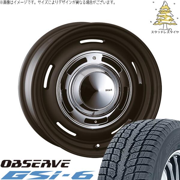トーヨータイヤ オブザーブ Gsi-6 (OBSERVE Gsi-6) 225/65R17 ＋ ディーン クロスカントリー マットブラック 17インチ 7.0J +38 5H114.3P スタッドレス・ホイール4本セット。1枚目。