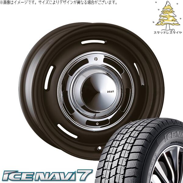 グッドイヤー アイスナビ7 205/60R16 ＋ ディーン クロスカントリー マットブラック 16インチ 6.5J +43 5H100P スタッドレス・ホイール4本セット。1枚目。