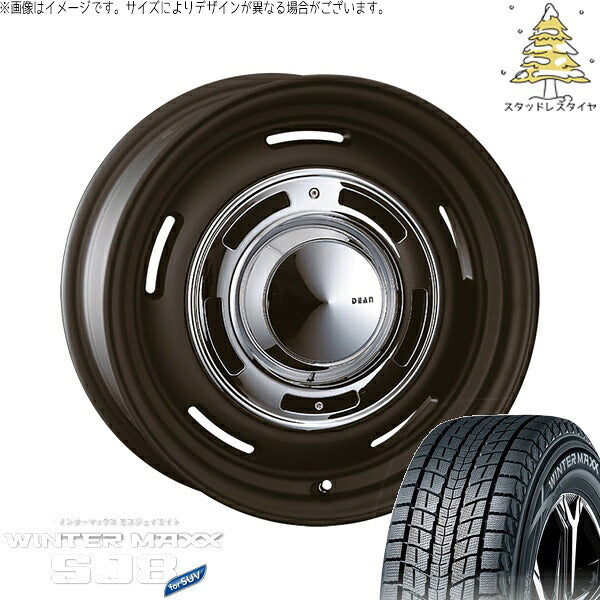 ダンロップ ウィンターマックス SJ8+ (WINTERMAXX SJ8+) 215/70R16 ＋ ディーン クロスカントリー マットブラック 16インチ 5.5J +20 5H139.7P スタッドレス・ホイール4本セット。1枚目。