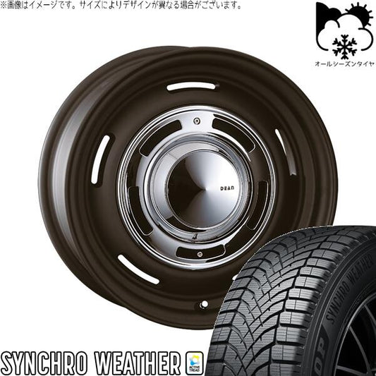 ダンロップ シンクロウェザー 185/55R16 ＋ ディーン クロスカントリー マットブラック 16インチ 6.5J +43 5H100P オールシーズン・ホイール4本セット。1枚目。