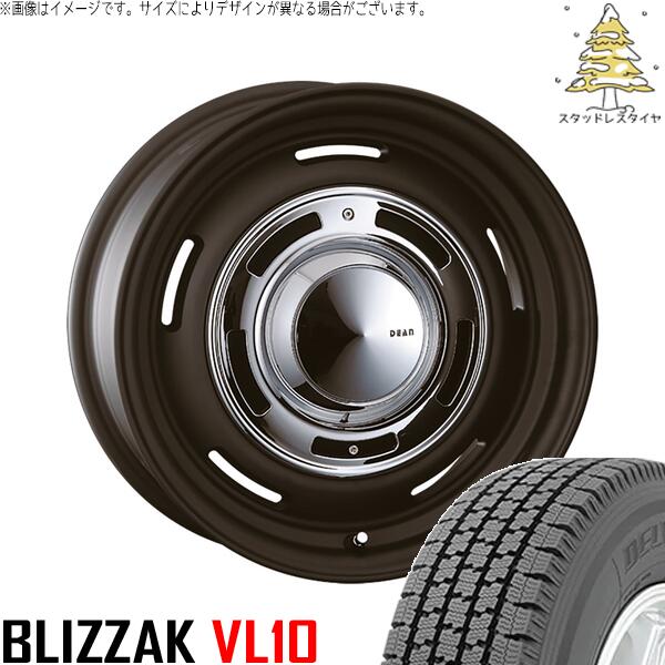 ブリヂストン ブリザック VL10 (BLIZZAK VL10) 165/80R14 ＋ ディーン クロスカントリー マットブラック 14インチ 5J +43 4H114.3P スタッドレス・ホイール4本セット。1枚目。
