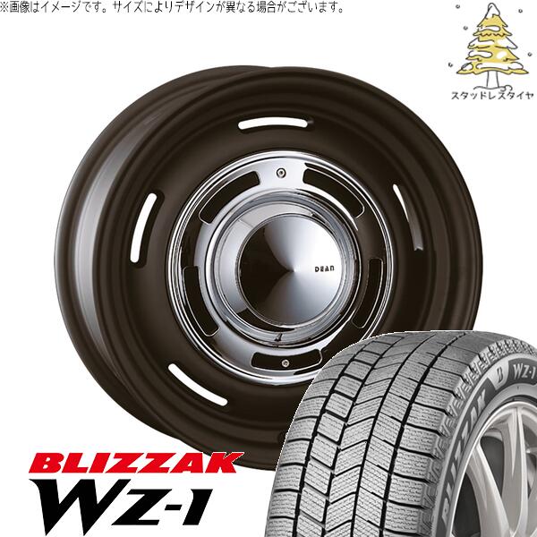 ブリヂストン ブリザック WZ-1 (BLIZZAK WZ-1) 205/60R16 ＋ ディーン クロスカントリー マットブラック 16インチ 6.5J +38 5H114.3P スタッドレス・ホイール4本セット。1枚目。