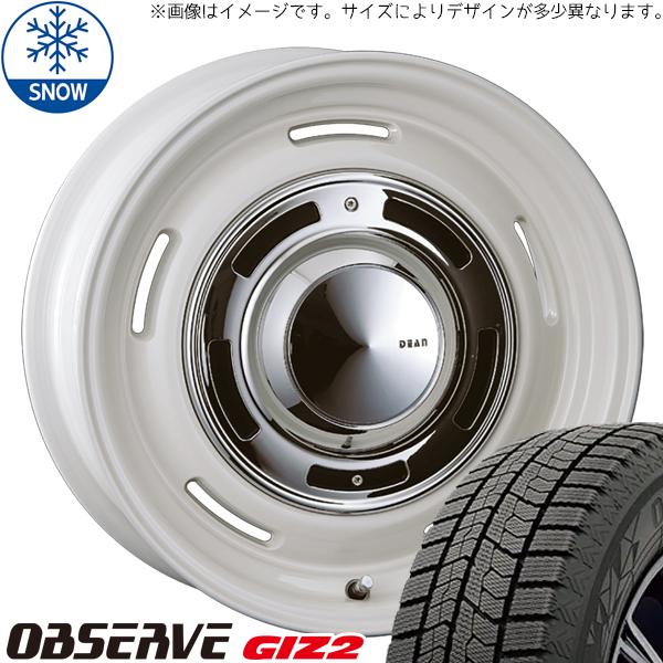 トーヨータイヤ OBSERVE 165/60R14 ＋ ディーン クロスカントリー マーガレットホワイト 14インチ 4.5J +43 4H100P スタッドレス・ホイール4本セット。1枚目。