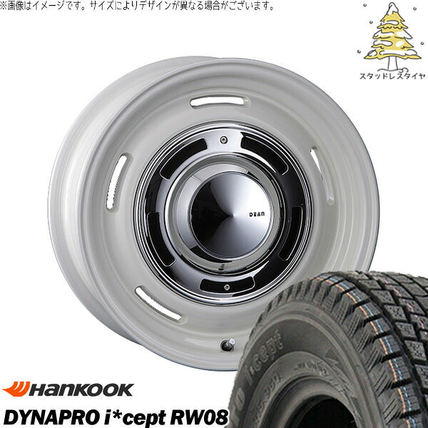 ハンコック ダイナプロ アイセプト RW08 175/80R16 ＋ ディーン クロスカントリー マーガレットホワイト 16インチ 5.5J +20 5H139.7P スタッドレス・ホイール4本セット。1枚目。