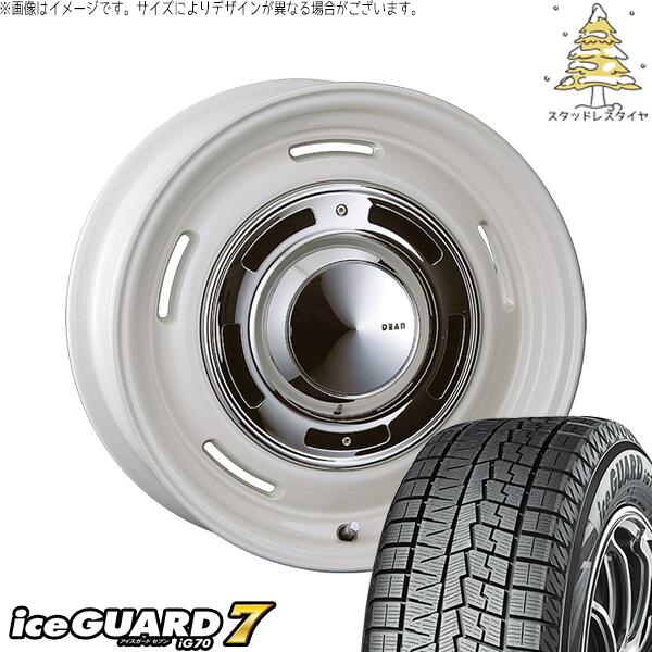 ヨコハマタイヤ アイスガード セブン (iceGUARD7 IG70) 165/65R14 ＋ ディーン クロスカントリー マーガレットホワイト 14インチ 4.5J +43 4H100P スタッドレス・ホイール4本セット。1枚目。