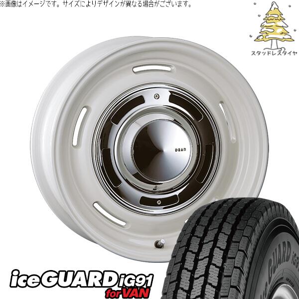 ヨコハマタイヤ アイスガード91 IG91 165/80R14 ＋ ディーン クロスカントリー マーガレットホワイト 14インチ 5J +43 4H114.3P スタッドレス・ホイール4本セット。1枚目。