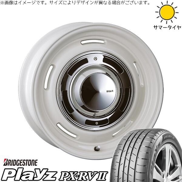 ブリヂストン プレイズ PX-RV2 195/60R16 ＋ ディーン クロスカントリー マーガレットホワイト 16インチ 6.5J +43 5H100P サマー・ホイール4本セット。1枚目。