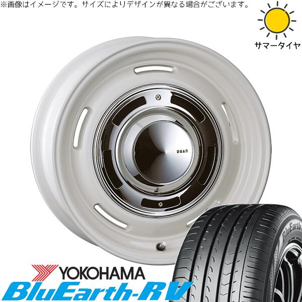 ヨコハマタイヤ ブルーアース RV03 195/60R16 ＋ ディーン クロスカントリー マーガレットホワイト 16インチ 6.5J +43 5H100P サマー・ホイール4本セット。1枚目。