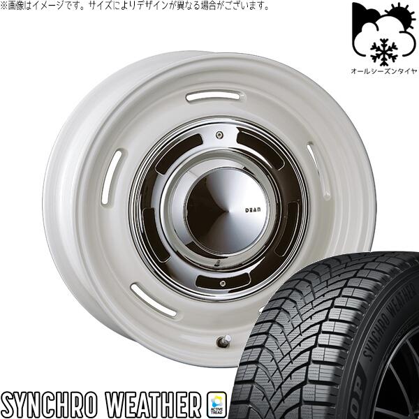 ダンロップ シンクロウェザー 215/65R16 ＋ ディーン クロスカントリー マーガレットホワイト 16インチ 6.5J +43 5H100P オールシーズン・ホイール4本セット。1枚目。