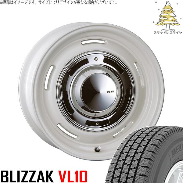 ブリヂストン ブリザック VL10 155/80R14 ＋ ディーン クロスカントリー マーガレットホワイト 14インチ 5J +30 4H100P スタッドレス・ホイール4本セット。1枚目。