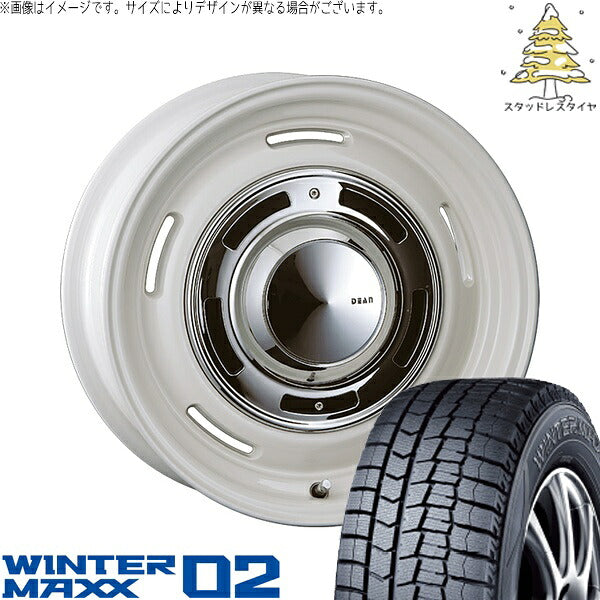 ダンロップ ウィンターマックス02 (WINTERMAXX02 WM02) 225/55R17 ＋ ディーン クロスカントリー マーガレットホワイト 17インチ 7.0J +38 5H114.3P スタッドレス・ホイール4本セット。1枚目。