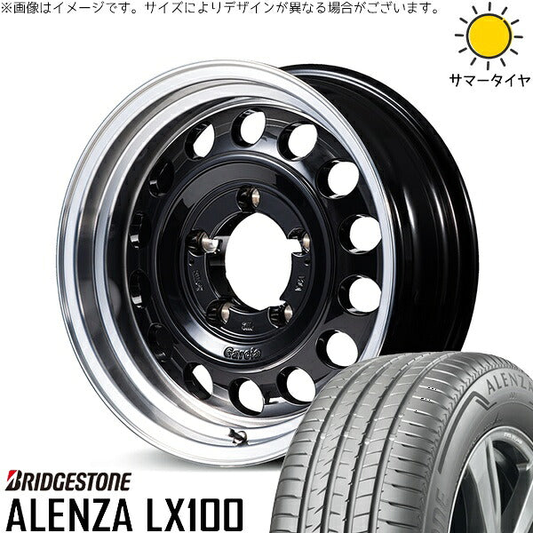 ブリヂストン アレンザ LX100 (ALENZA LX100) 215/70R16 ＋ MIDホイール ガルシア シスコ タイプ2 ブラック/リムポリッシュ 16インチ 5.5J +20 5H139.7P サマー・ホイール4本セット。1枚目。