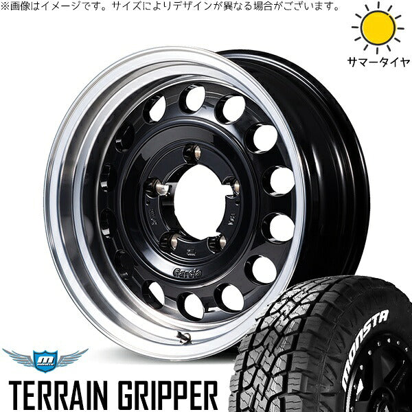 モンスタタイヤ テレーングリッパー (TERRAIN GRIPPER) 175/80R16 ＋ MIDホイール ガルシア シスコ タイプ2 ブラック/リムポリッシュ 16インチ 5.5J +20 5H139.7P サマー・ホイール4本セット。1枚目。