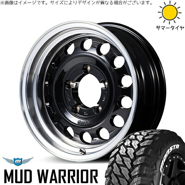 モンスタタイヤ マッドウォーリアー (MUD WARRIOR) 215/70R16 ＋ MIDホイール ガルシア シスコ タイプ2 ブラック/リムポリッシュ 16インチ 5.5J +20 5H139.7P サマー・ホイール4本セット。1枚目。